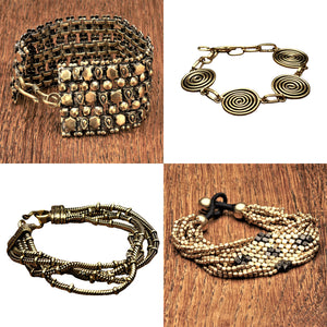 Artisan handmade, nickel free pure brass bracelet collection designed by OMishka.