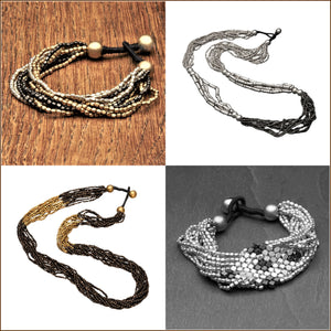 The Varna Collection of two and three tone artisan handmade jewellery designed by OMishka.