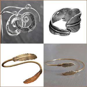 The Chada Collection of artisan handmade feather jewellery designed by OMishka.
