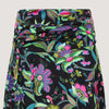 Black tropical flower A-line skirt 2-in-1 dress designed by OMishka
