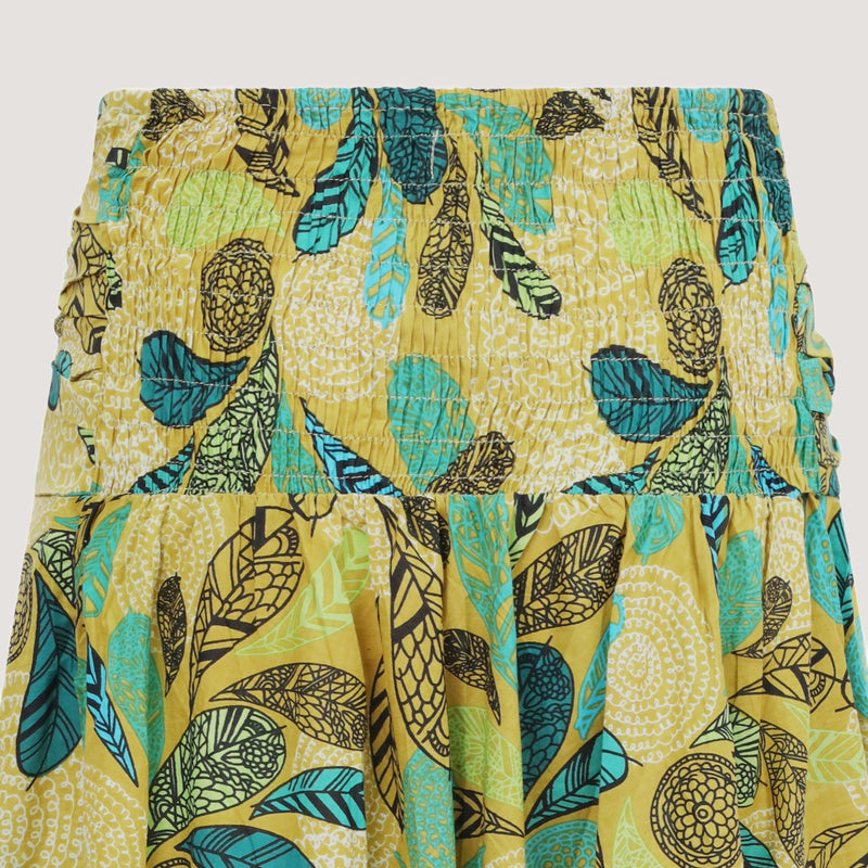 Forest leaves print 2-in-1 skirt dress designed by OMishka