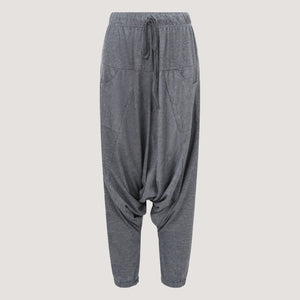 Dark grey super-soft bamboo harem pants designed by OMishka