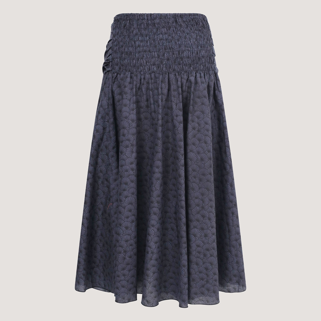 Grey shell strapless dress 2-in-1 skirt designed by OMishka