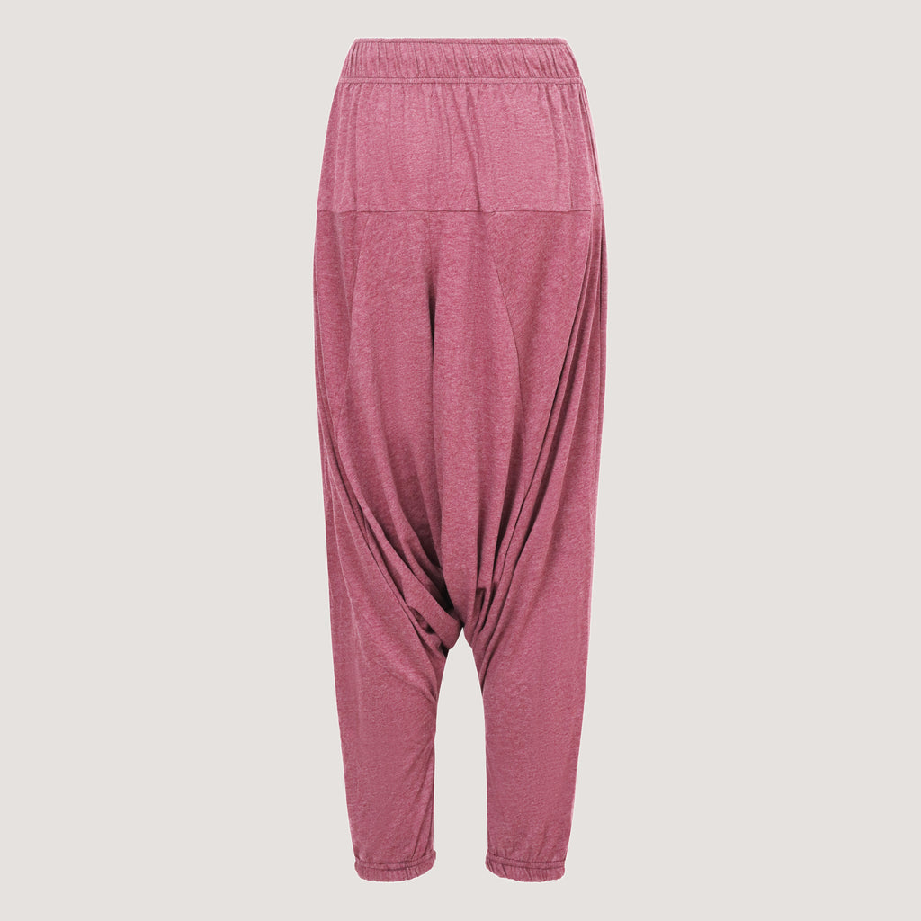 Pink super-soft jersey bamboo harem pants designed by OMishka