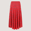 Red birch leaf strapless dress 2-in-1 skirt designed by OMishka