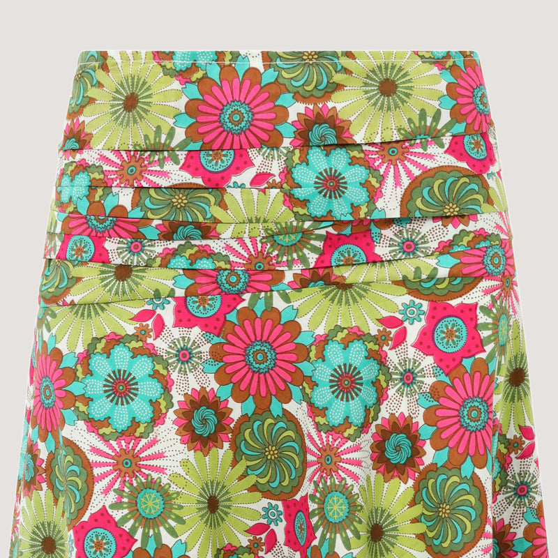 Retro flower A-line skirt 2-in-1 dress designed by OMishka