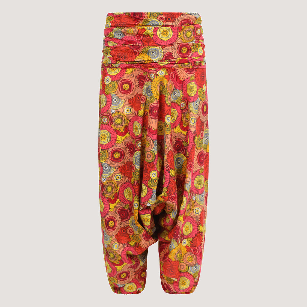 Retro flower print harem trousers 2-in-1 jumpsuit designed by OMishka
