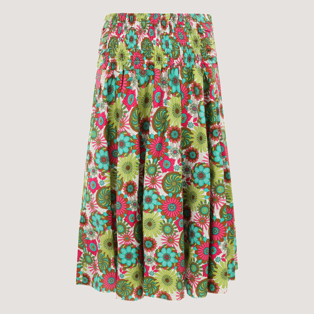 Retro flower patterned strapless dress 2-in-1 skirt designed by OMishka