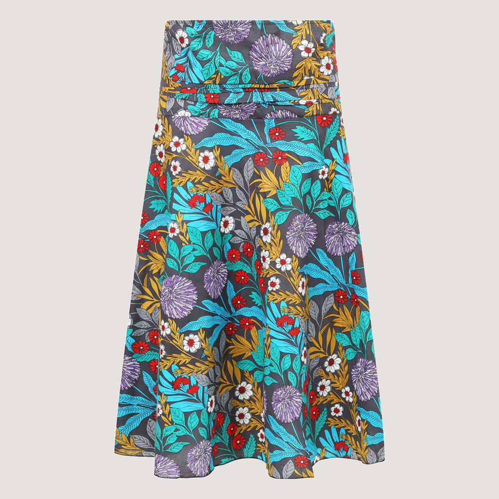 Summer garden floral printed 2-in-1 skirt dress designed by OMishka