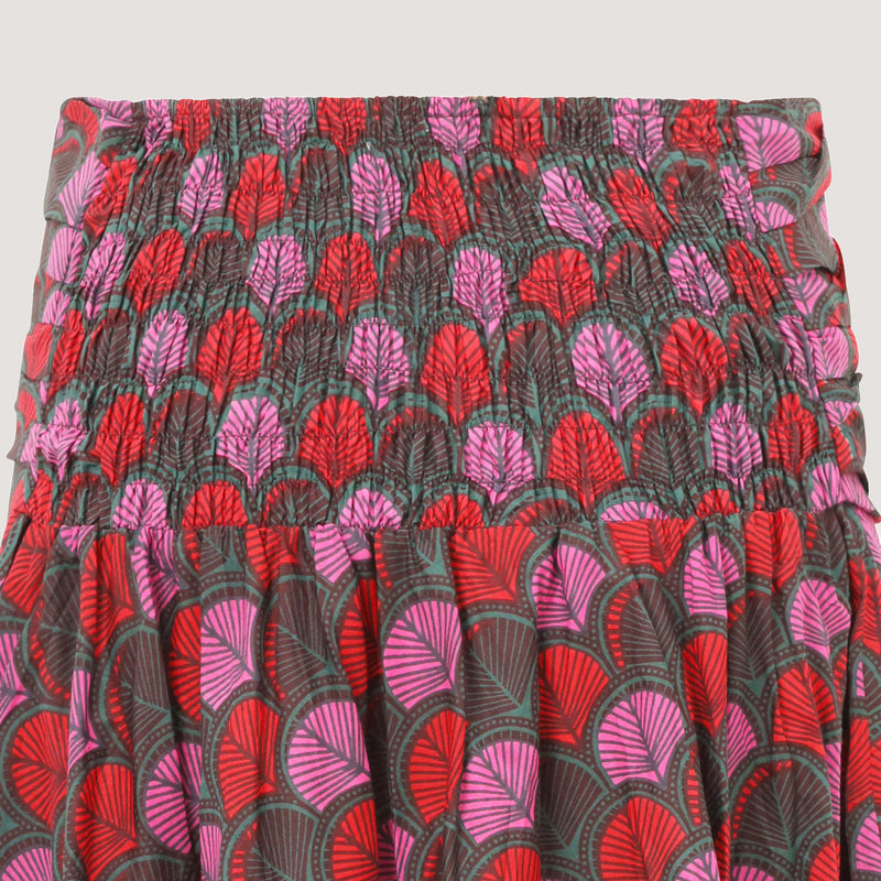 Summer leaves print 2-in-1 skirt dress designed by OMishka
