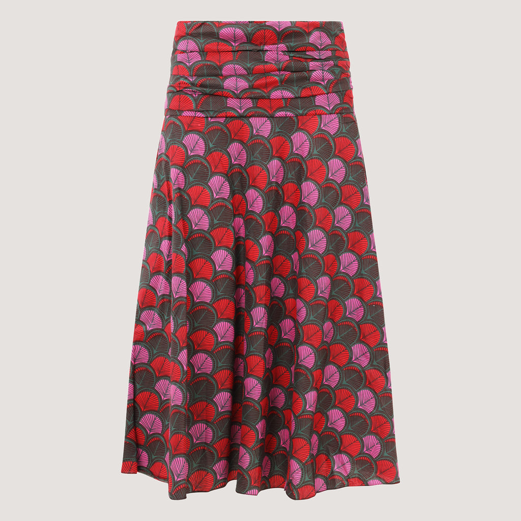 Summer leaves printed 2-in-1 skirt dress designed by OMishka