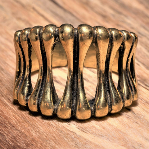 Chunky Pure Brass Mandala Ring