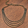 Long Pure Brass Beaded Multi Strand Necklace