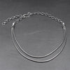 Silver Two Strand Beaded Snake Chain Necklace