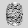 A large, adjustable, artisan handmade solid silver, flower of life ring designed by OMishka.