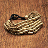 Adjustable Black Woven Pure Brass Beaded Bracelet & Anklet