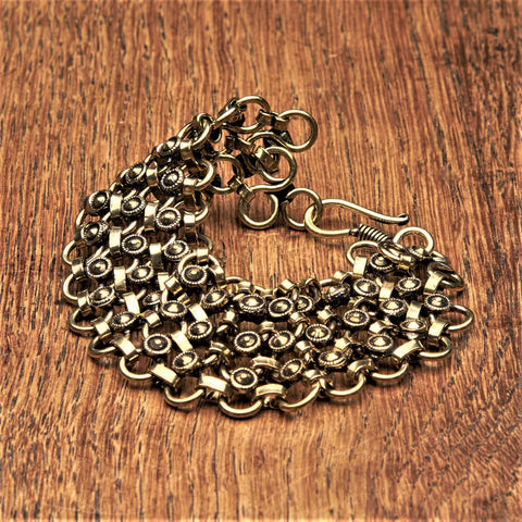 Tri Colour Silver Weave Bracelet
