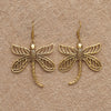 Large Floral Leaf Pure Brass Drop Earrings
