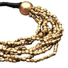 Two Tone Black & Golden Brass Beaded Bracelet