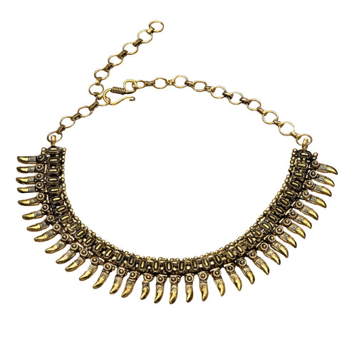 Pure Brass Multi Circle Chain Choker Necklace