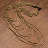 Long Multi Layered Pure Brass Beaded Necklace