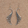 Silver Oval Floral Dangle Earrings