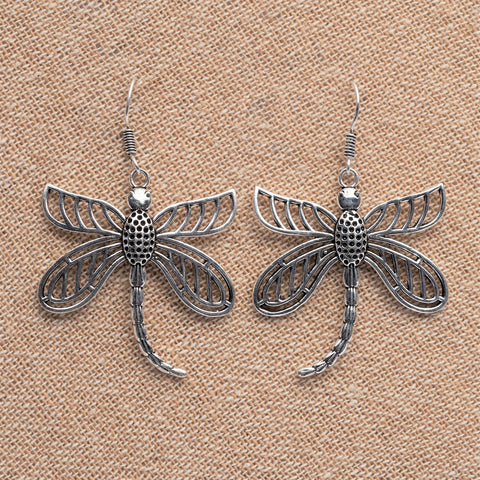 Silver Lotus Flower Half Hoop Earrings