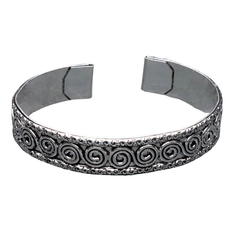 Silver Spiral Bangle Bracelet