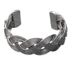 Open H Shaped Silver Cuff Bracelet