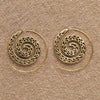 Long Pure Brass Shield Drop Earrings