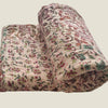 Brown Floral Kantha Bed Cover & Throw - 27