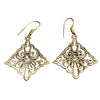 Pure Brass Lotus Flower Drop Earrings