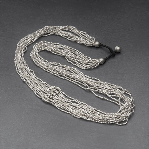 Silver Toned hot Long Strand Rope Necklace