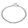 A simple, nickel free solid silver, fine beaded ankle chain designed by OMishka.