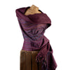 Soft Woven Bamboo Kantha Stitched Large Purple Shawl - 18