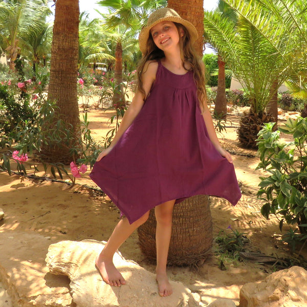 Purple Handkerchief Hem Dresses