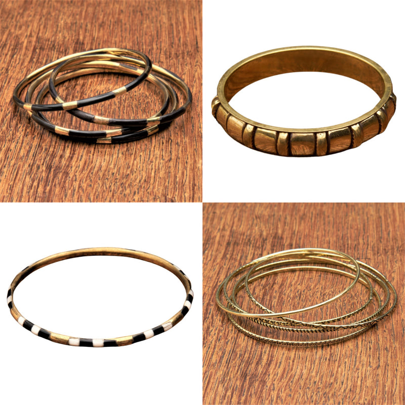 Artisan handmade, nickel free pure brass bangles collection designed by OMishka.