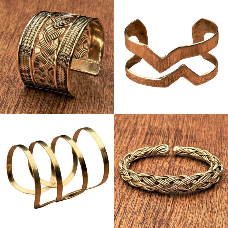 Artisan handmade, nickel free pure brass cuff and armlet collection designed by OMishka.