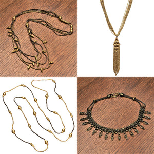 Artisan handmade, nickel free pure brass necklace collection designed by OMishka.