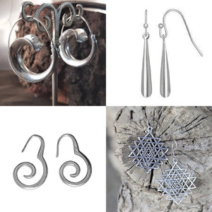 Artisan handmade, nickel free silver earrings collection designed by OMishka.