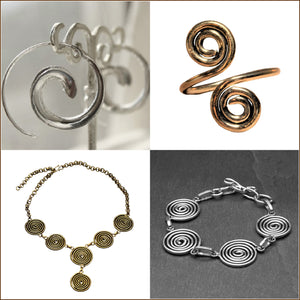 The Spiral Collection of artisan handmade spiral jewellery designed by OMishka.