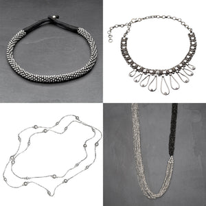 Artisan handmade, nickel free silver necklace collection designed by OMishka.