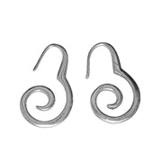 Silver Spiral Hook Earrings