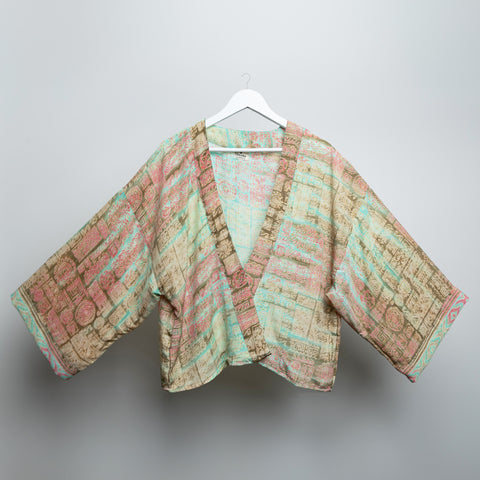 Pink Retro Garden Kimono Jacket