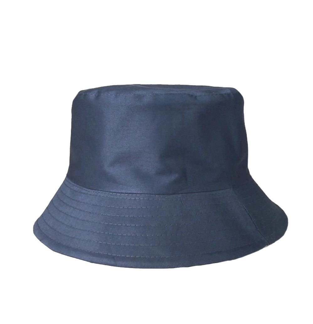 Monochrome Blue Block Print - Reversible Bucket Hat