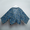 Blue Indian Flower Midi Kimono