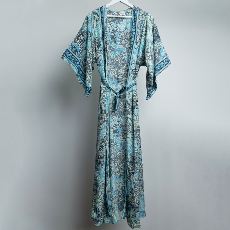 Blue Lagoon Bloom Maxi Kimono