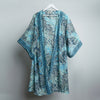 Blue Indian Flower Maxi Kimono