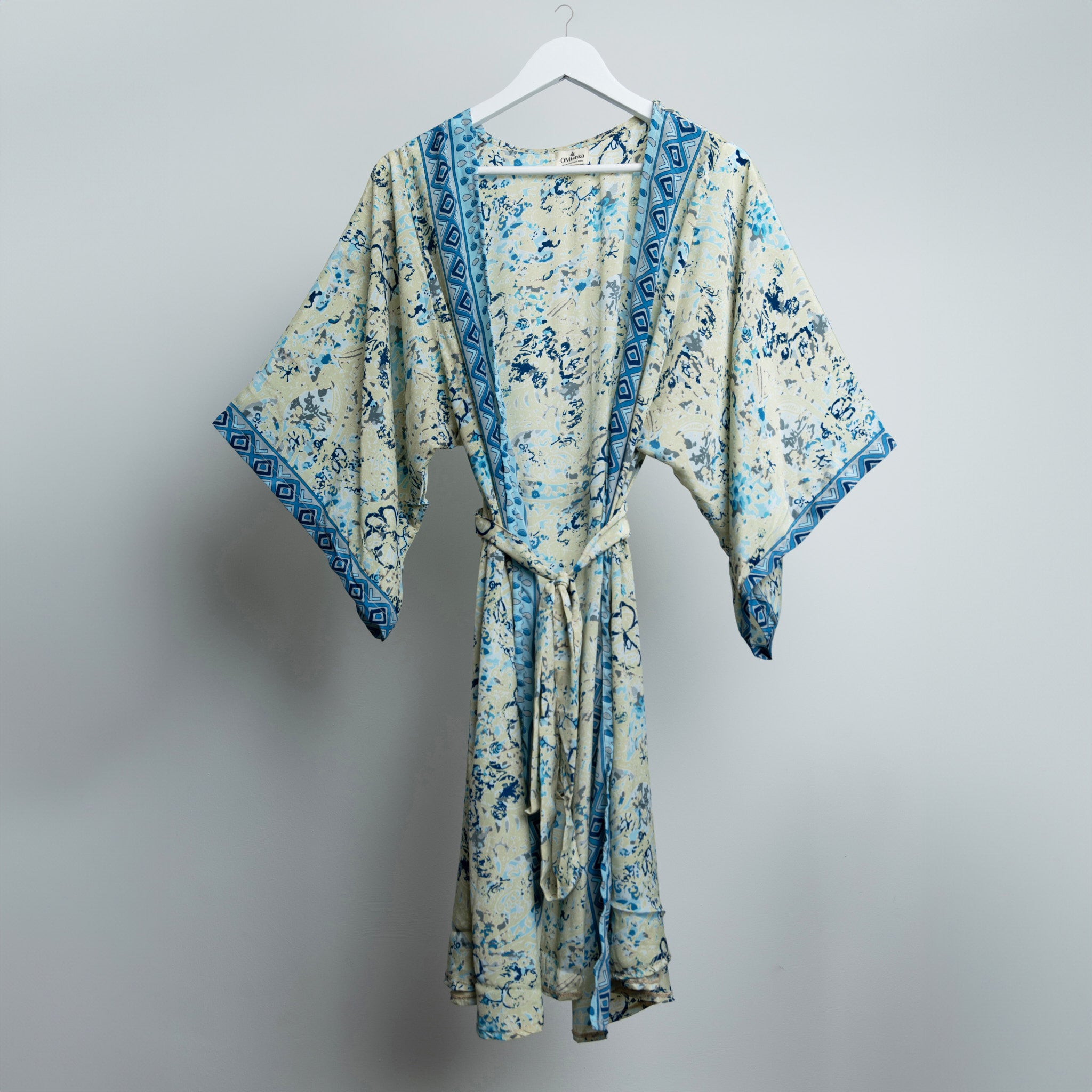 Blue Vanilla Spice Midi Kimono Designed by OMishka