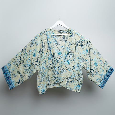 Coral Deco Floral Kimono Jacket